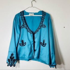 Soft Surroundings Large Rayon Embroidered Jacket